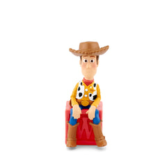 Tonies Woody packaging display showing easy setup with Toniebox for adventures.