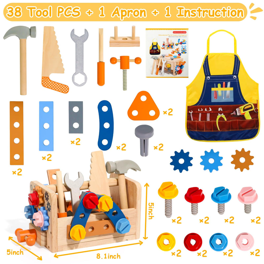 TONZE Kids Tool Set screwdriver: easy twisting to build fine motor skills.