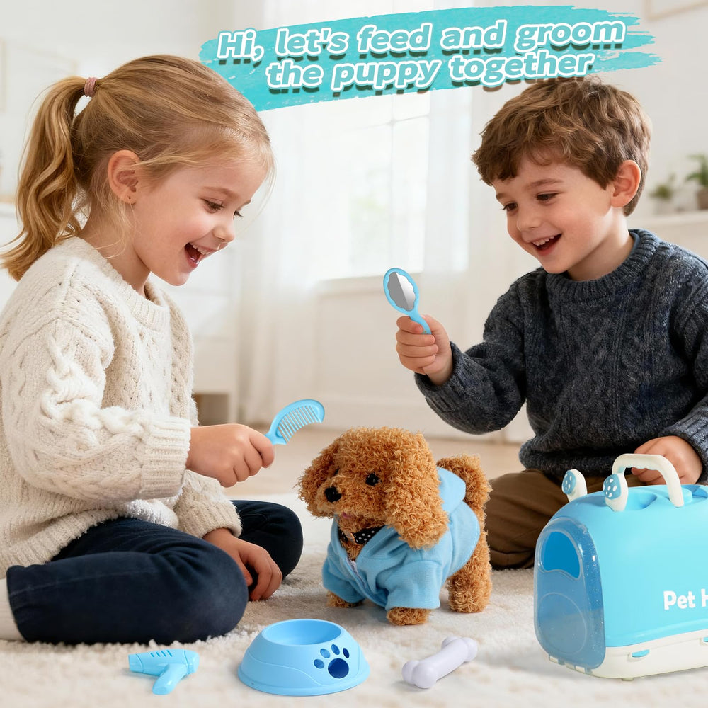 TONZE grooming kit with comb and mirror encourages nurturing grooming play.