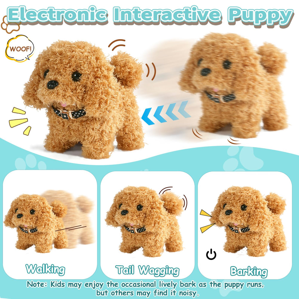 TONZE leash supports pretend walks and caring routines with the robot puppy.