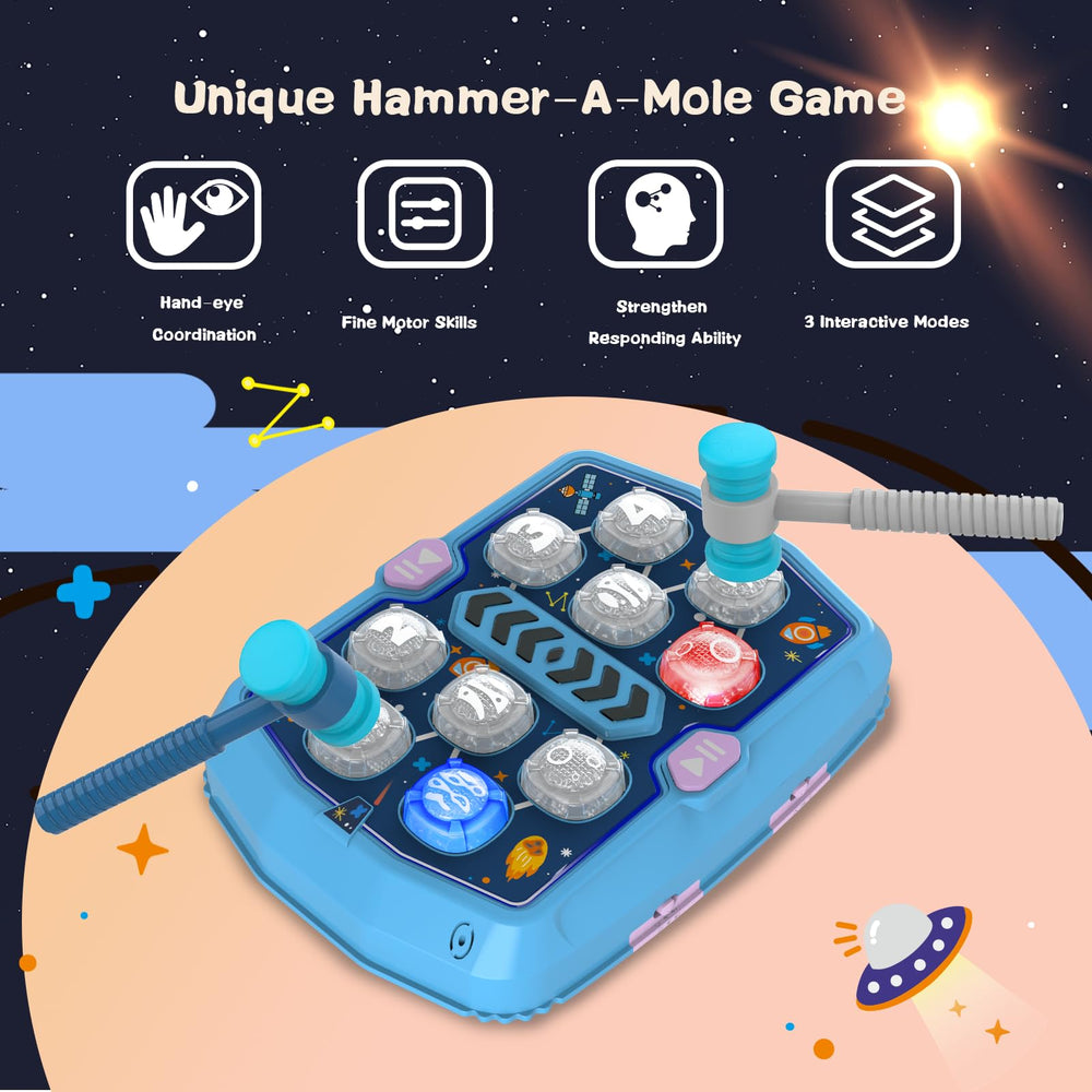 TooLion Whack Game Mole LED lights create engaging visual effects during play.