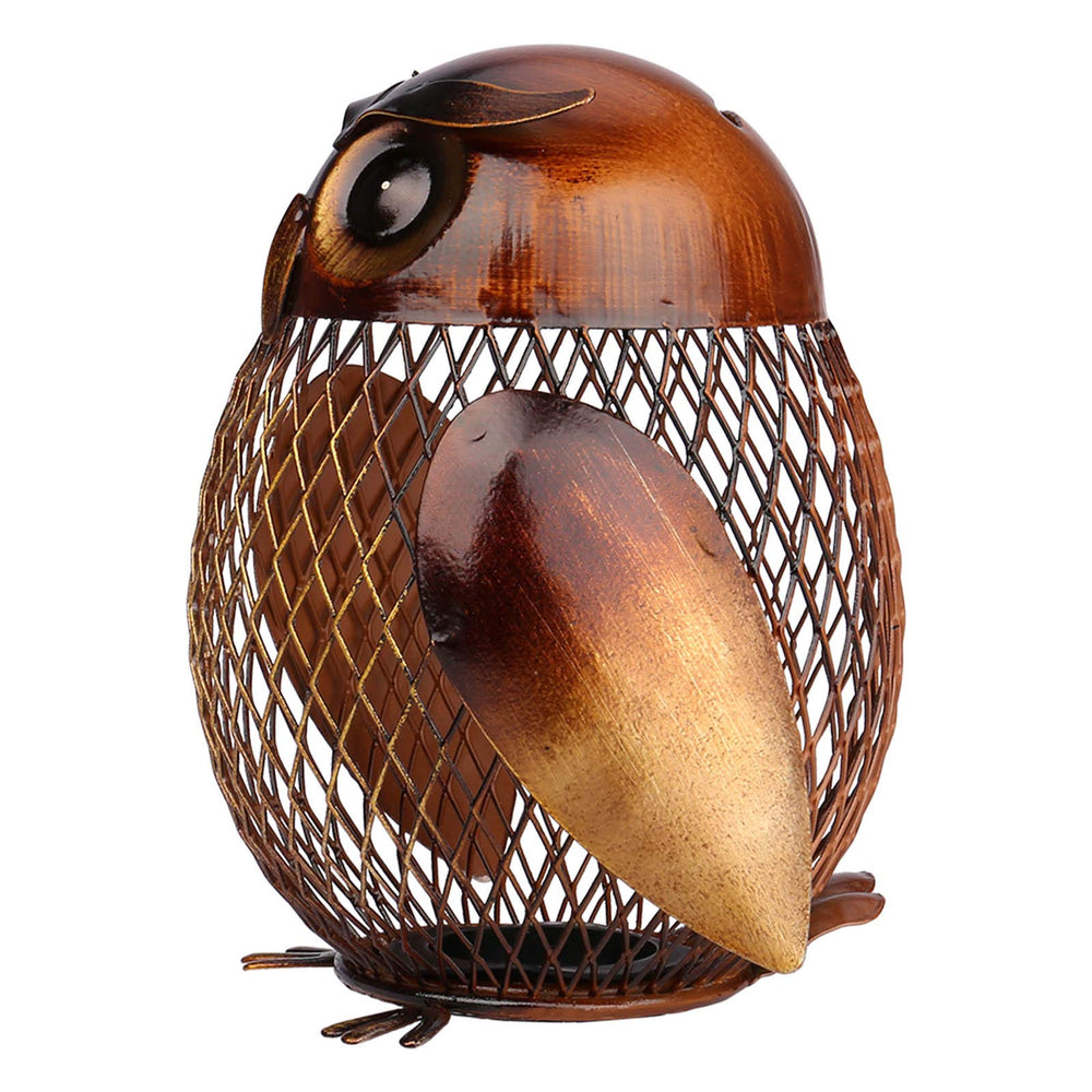 Tooarts Owl Bank Box on a desk used as decor
