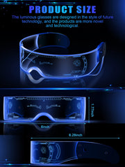 TOODOO visor glasses showing seven color glow for nightlife
