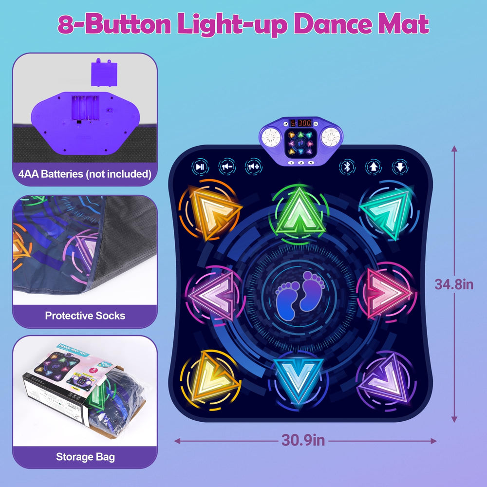TooLion dance mat shows scores on LED screen for easy level tracking.