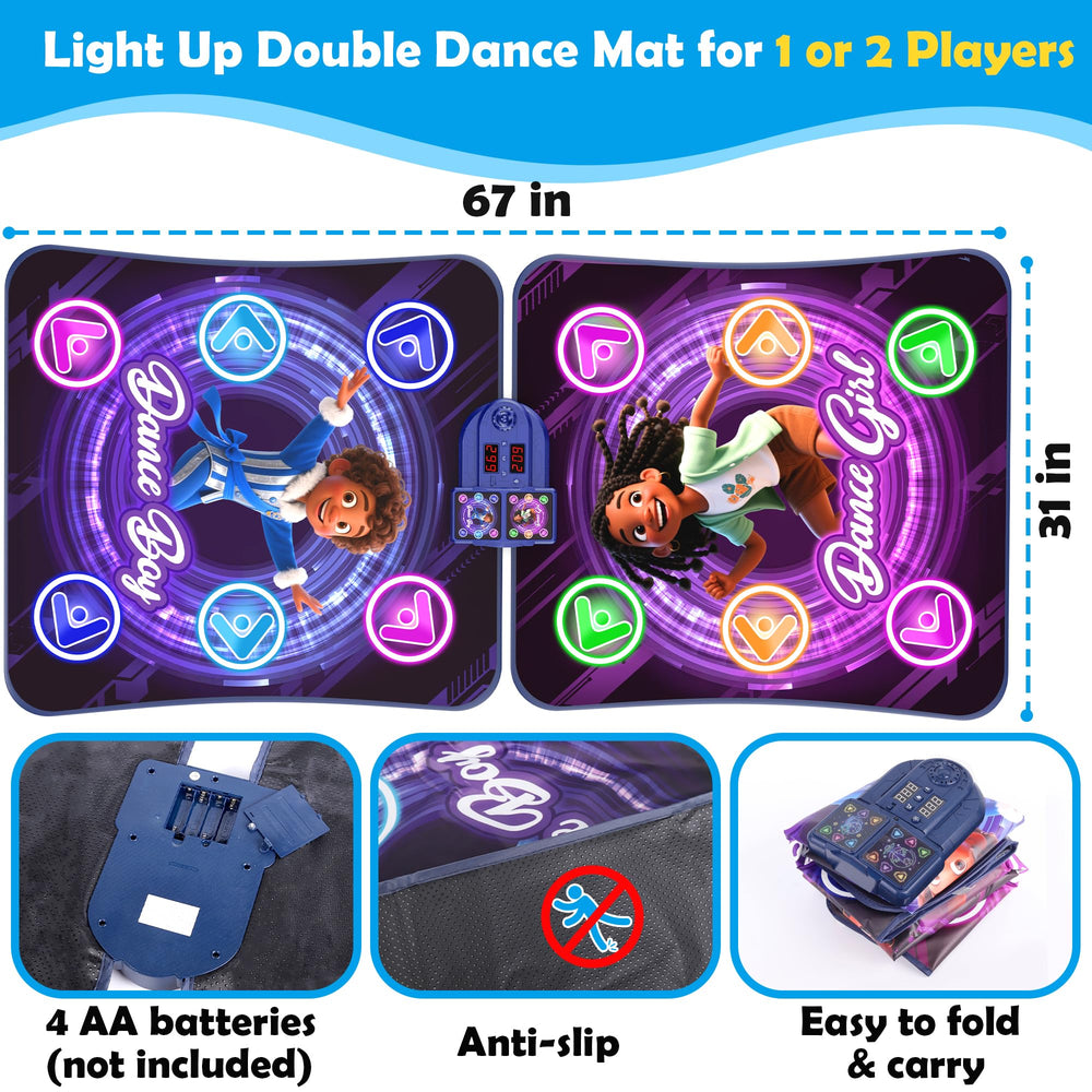 TooLion dance mat showing five game modes for varied play and learning rhythm.