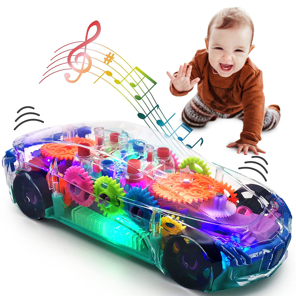 TOOTY TOY light-up car with transparent gears for visual exploration during play