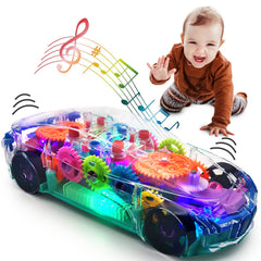 TOOTY TOY light-up car with transparent gears for visual exploration during play