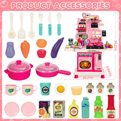 TooyBing Kids Kitchen Playset accessories enhance realistic feeding and sharing moments