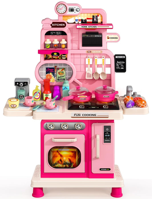 TooyBing Kids Kitchen Playset stove with lights inspires imaginative cooking sessions