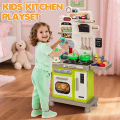 TooyBing Kids Play Kitchen Set blackboard and clock aid organization