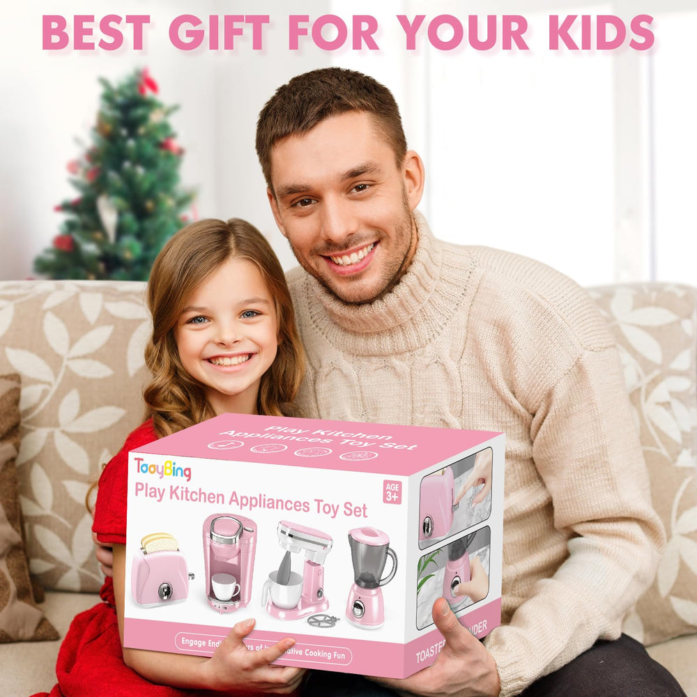 TooyBing pink play kitchen with light effects enhances storytelling.