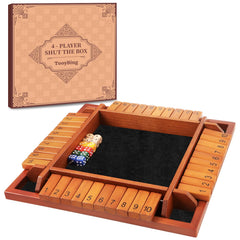 TooyBing Shut the Box wooden board for durable, tactile family game nights.