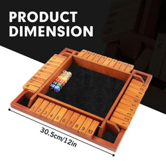 TooyBing Shut the Box wooden lid keeps pieces secure during travel.