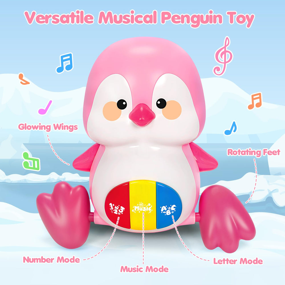 TooyBing small penguins waddle behind the big one to promote motor play.