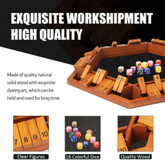 TooyBing Shut The Box board displaying smooth wood and clear scoring area
