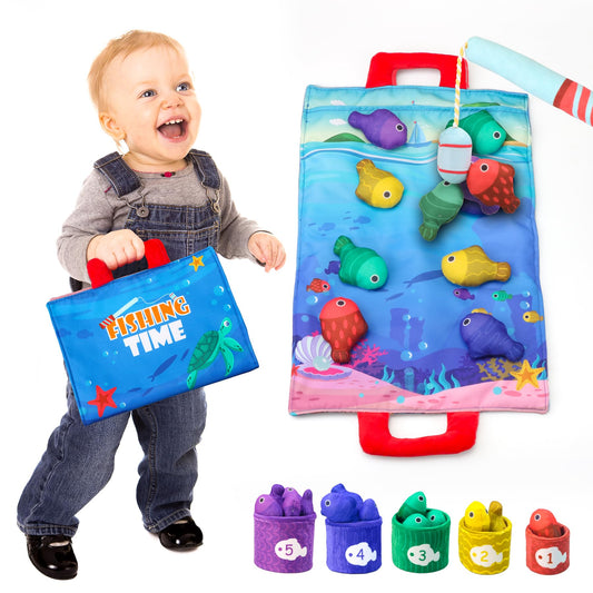 Tooysea Montessori fishing toy set for toddlers boosts color recognition and counting