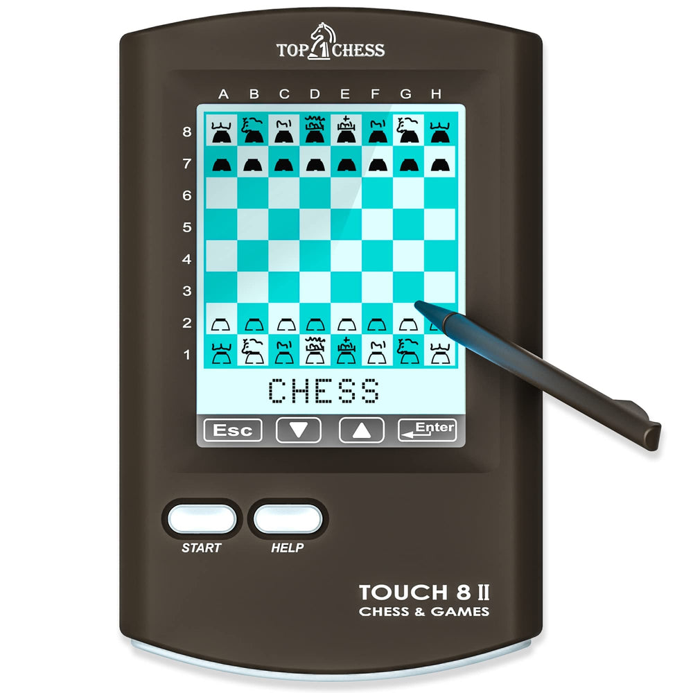 TOP 1 CHESS handheld display enables easy viewing for group games.