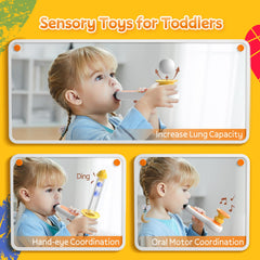 Top Bright 3-in-1 sensory toy ball blowing sharpens fine motor control.