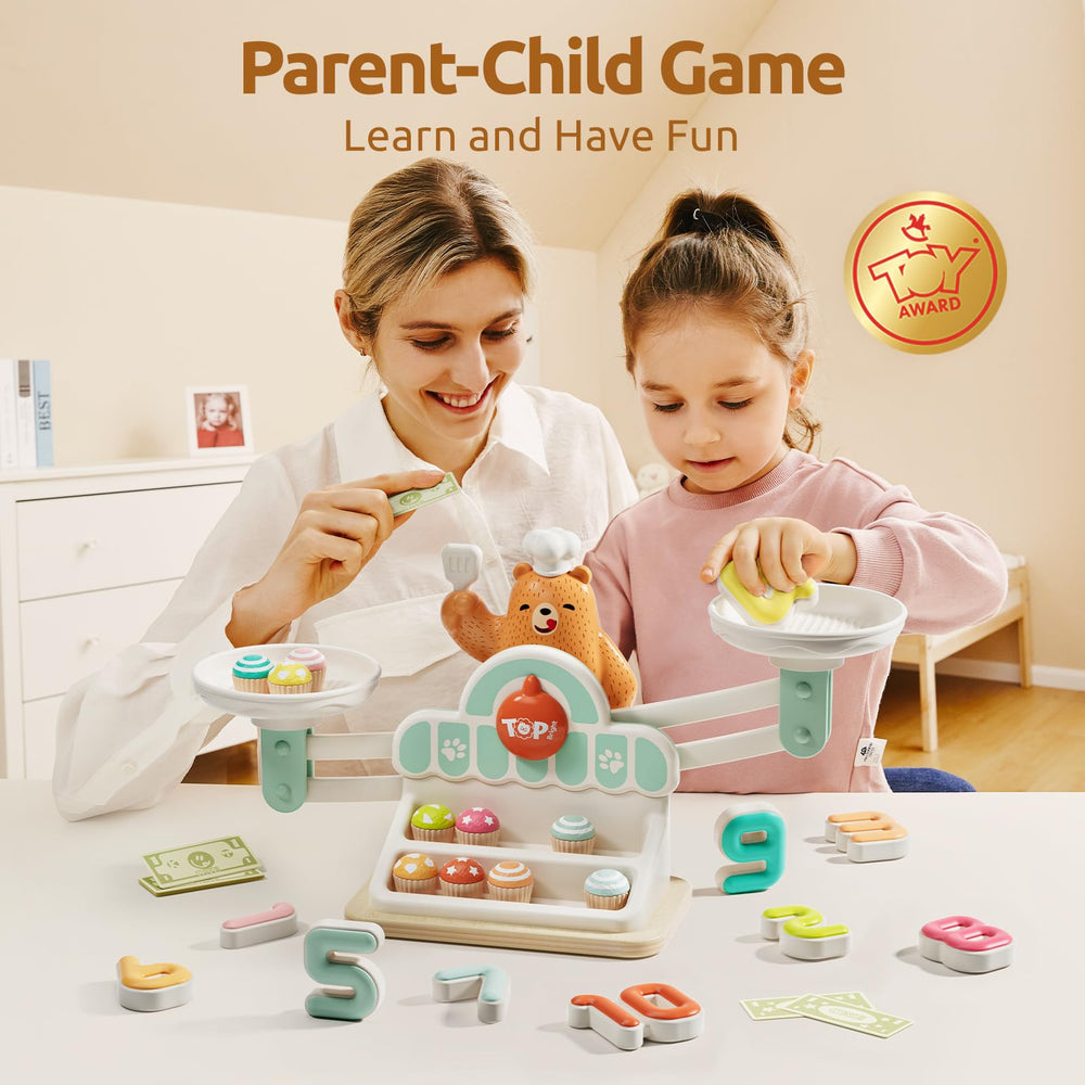 TOP BRIGHT Balance Math Game weights illustrate addition through play.