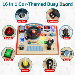 TOP BRIGHT Busy Board steering wheel to develop fine motor skills.