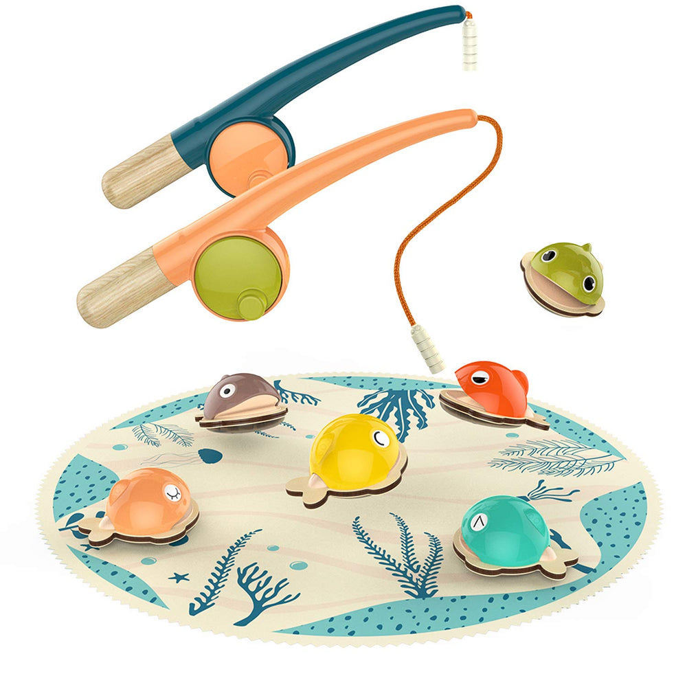 TOP BRIGHT two-year-old fishing toy pole for cooperative play and skill building
