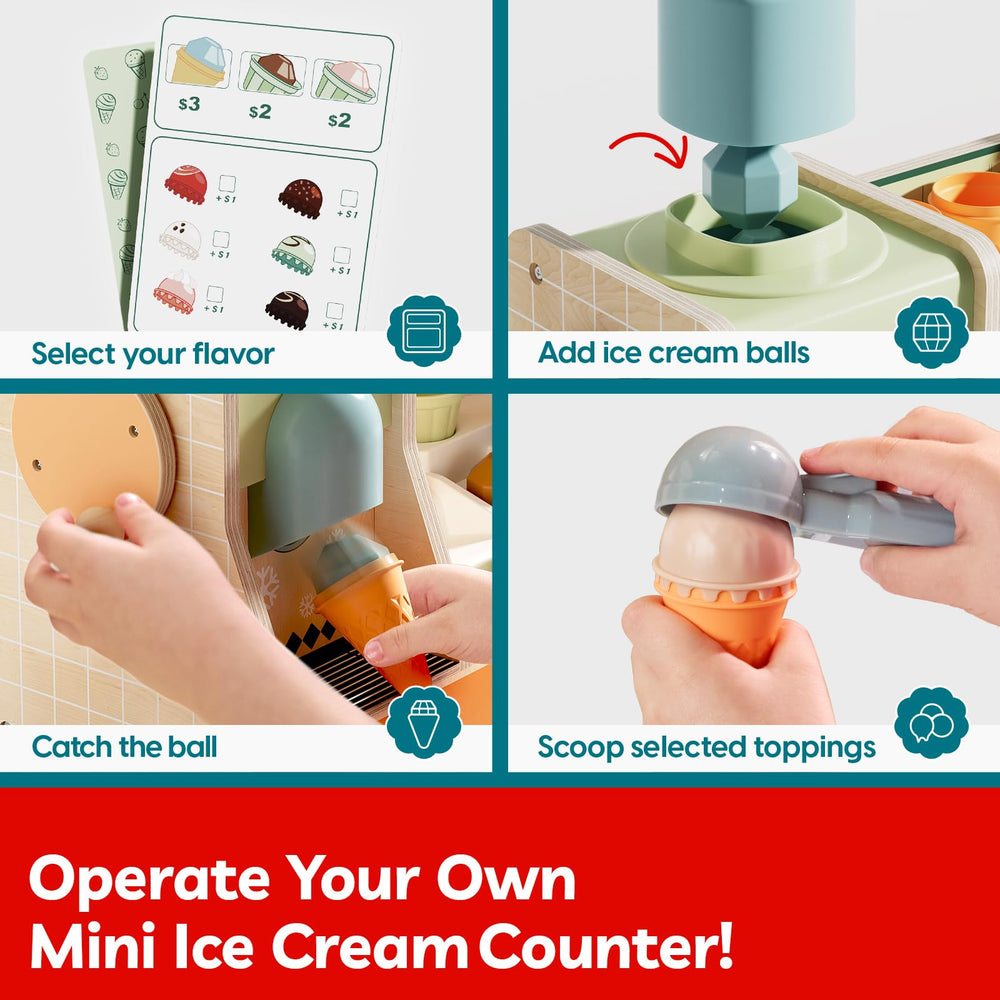 TOP BRIGHT ice cream cones support realistic storefront pretend play