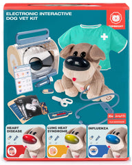 TOP BRIGHT Interactive Dog Vet Set nose light signals during pretend checkups for kids.