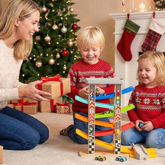 Top Bright Montessori track action promotes sharing and cooperative play during group sessions.