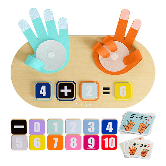Top Bright number blocks arranged for home counting practice and number recognition.