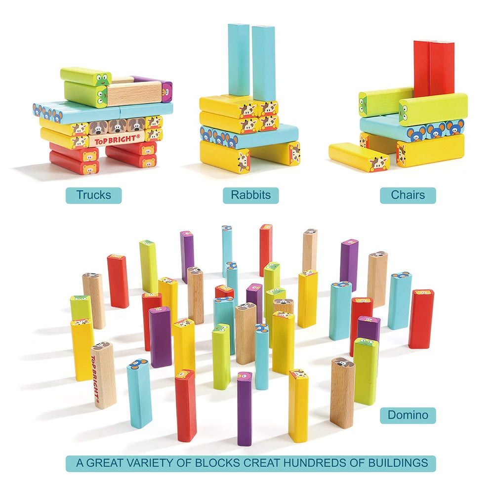TOP BRIGHT twenty-four cartoon cards add imaginative scenarios to block-building challenges