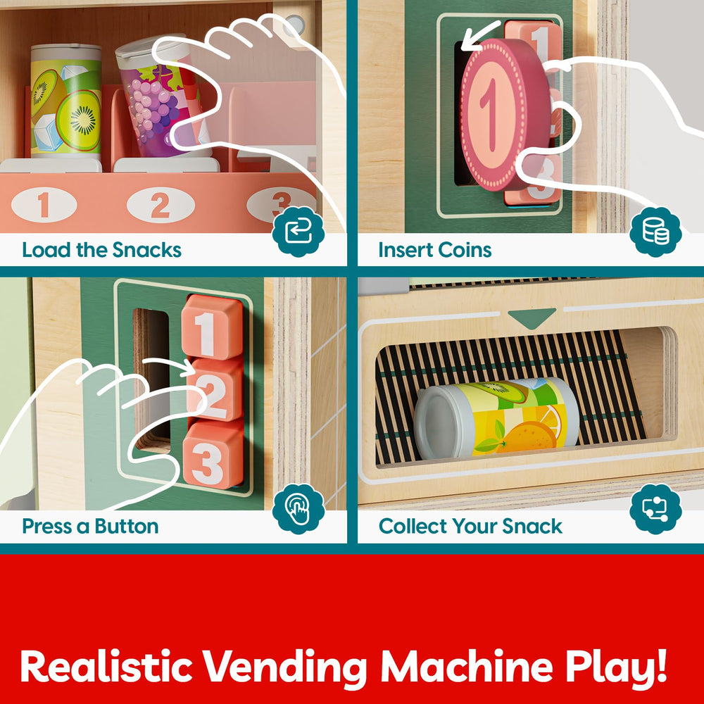 Top Bright wooden drink cans for realistic beverage selections during play