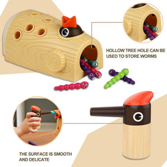 Top Bright Woodpecker Worms Catching Toy bright paint with a safe finish appealing to toddlers
