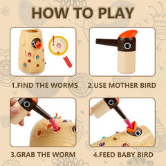 Top Bright Woodpecker Worms Catching Toy child playing to develop focus and imaginative storytelling