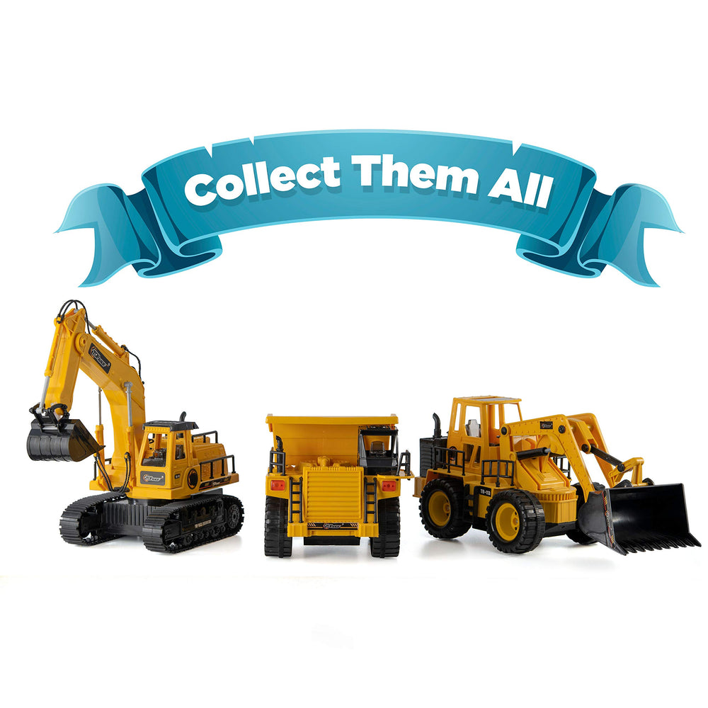 Top Race TR-113-front-loader-detail image emphasizes movable arm for varied play scenarios.