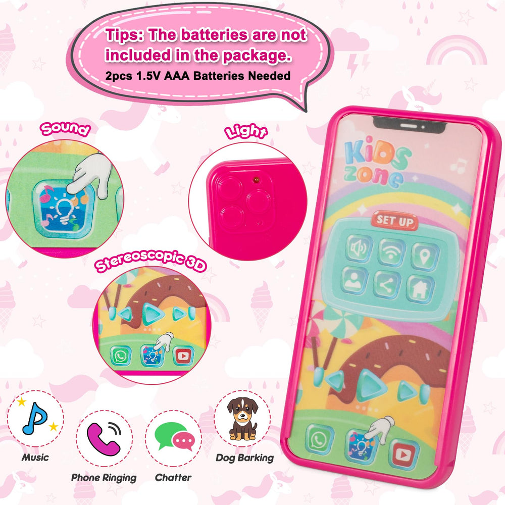 TopBeths Play Purse toy phone lights up and makes sounds for interactive play.