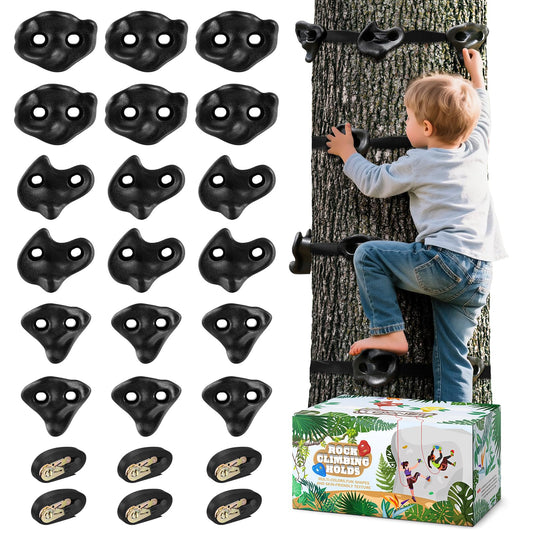 TOPNEW Ninja tree climbing holds kit ready for backyard adventures and family play.