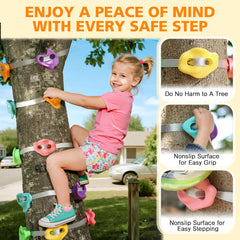 TOPNEW pastel color tree holds mounted on a tree for climbing