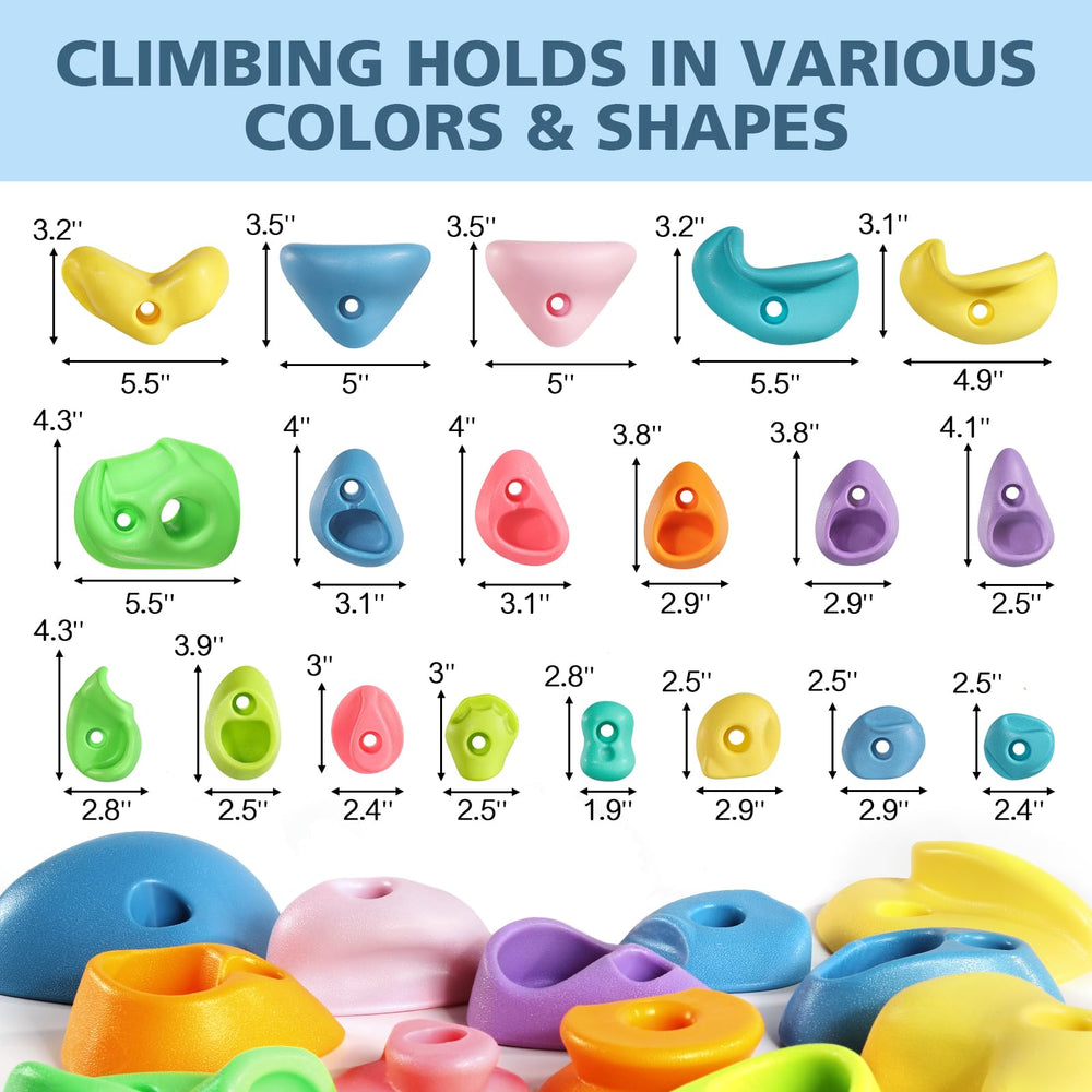 TOPNEW wall holds supported up to 230 pounds for kids and adults.