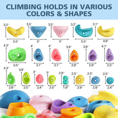 TOPNEW wall holds supported up to 230 pounds for kids and adults.