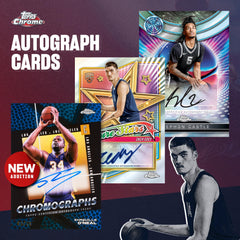 Topps Chrome Basketball LeBron James and Curry insert closeup for fan appeal.