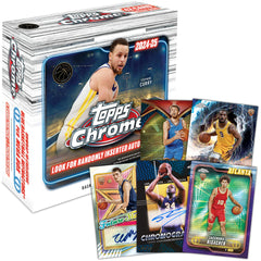 Topps Chrome Basketball Mega Box open-pack scene for exciting unboxing.