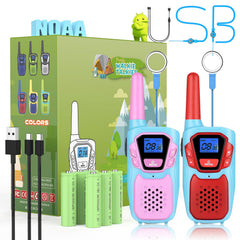 Topsung kids rechargeable pink walkie talkies 2-pack for family adventures