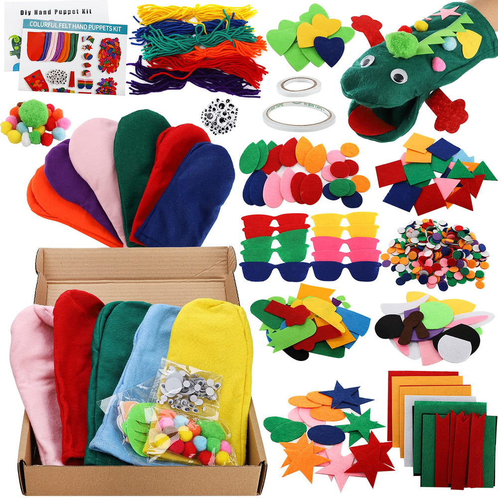 TopZea 12-pack hand puppet kit ready for imaginative storytelling and crafts.