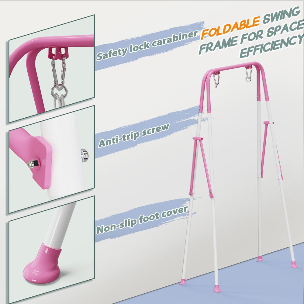 TOREVSIOR triangular frame provides stable, wobble-free swinging outdoors.