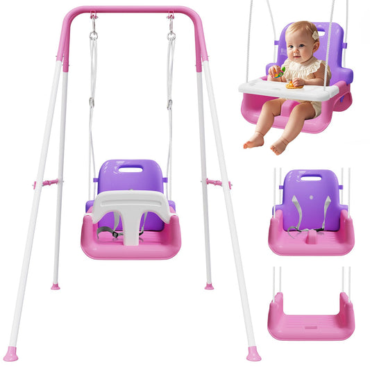 TOREVSIOR upgraded toddler swing with detachable tray supports growing children for safer play.
