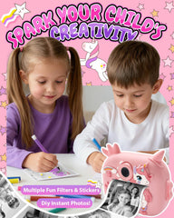 Torlaist Kids Camera with colorful pens for DIY photo customization.