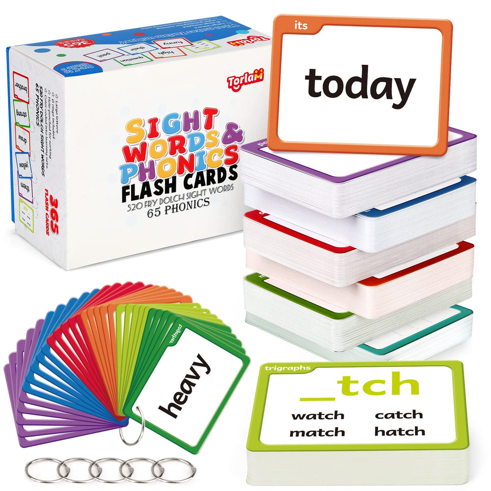 Torlam sight words flash cards for kids practicing early reading and recognition