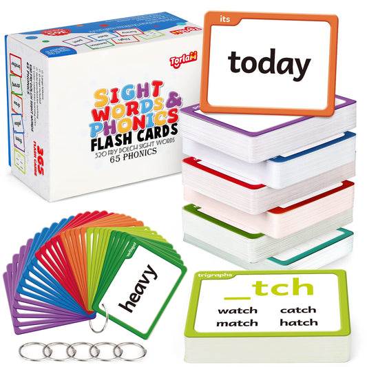 Torlam sight words flash cards for kids practicing early reading and recognition