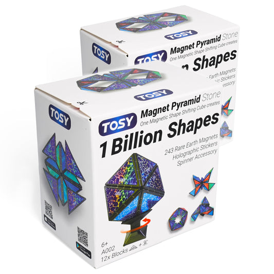TOSY Magnet Pyramid Stone cube with 243 magnets for endless shape transformations and creative play
