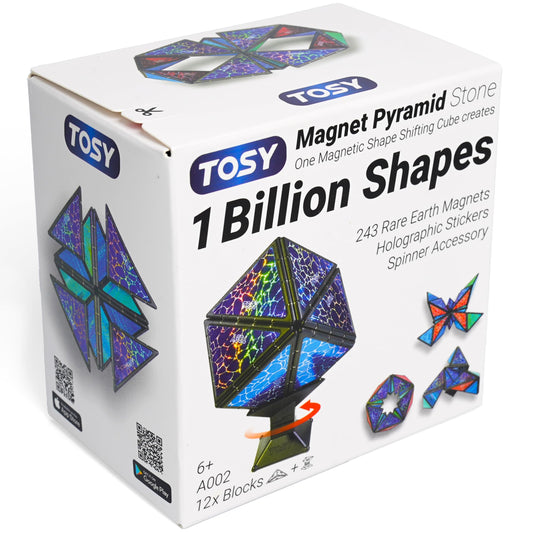 TOSY Magnet Pyramid Stone cube shows compact magnetic blocks for creative STEM play.